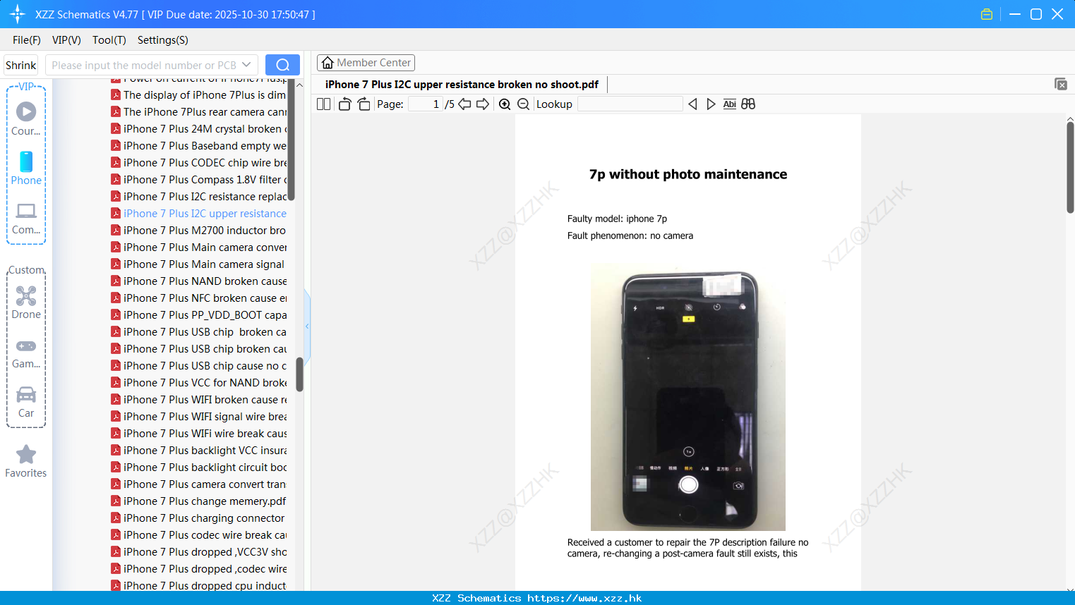 IPhone 7 Plus I2C Upper Resistance Broken No Shoot